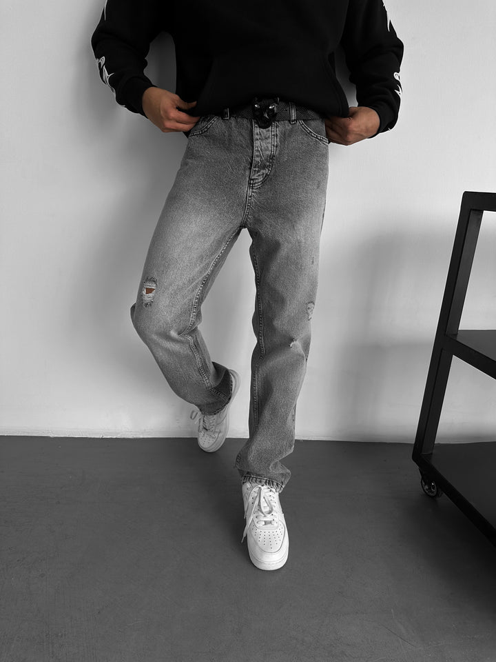 Baggy Torn Jeans - Anthracite