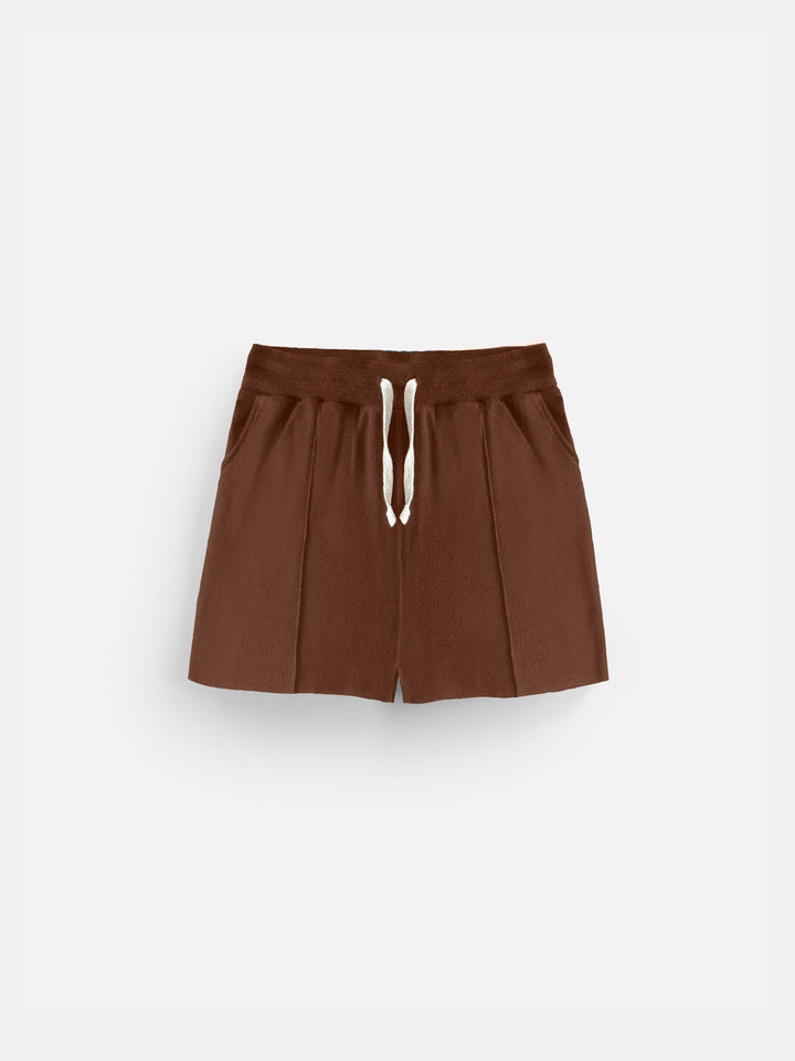 Loose Fit Seam Shorts - Brown