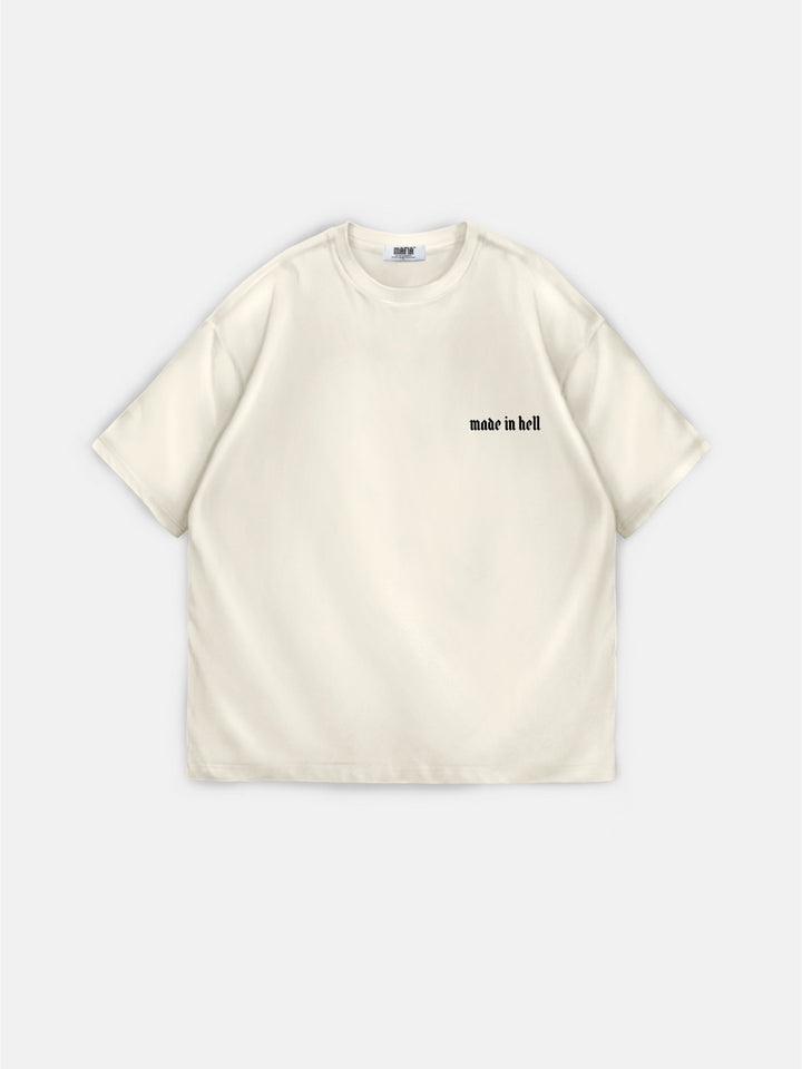 Oversize Made in Hell T-shirt - Beige
