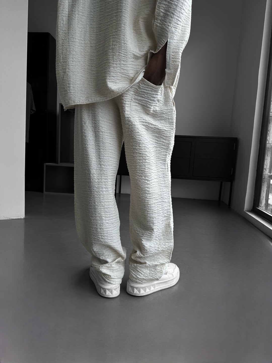 Straight Muslin Trousers - Cremé