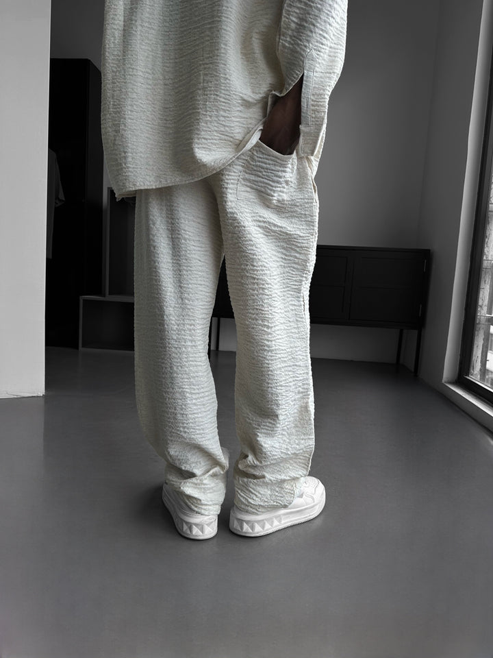 Straight Muslin Trousers - Cremé