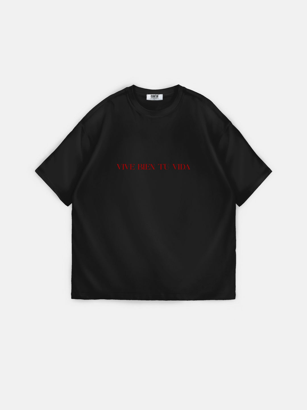 Oversize "Vive Bien Tu Vida" T-Shirt - Black