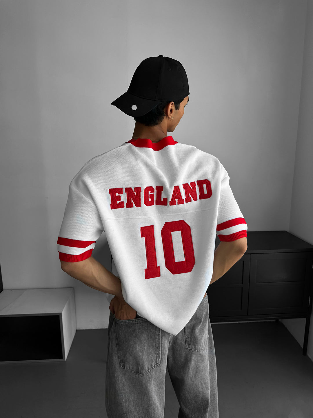 Oversize England Knit T-shirt - White