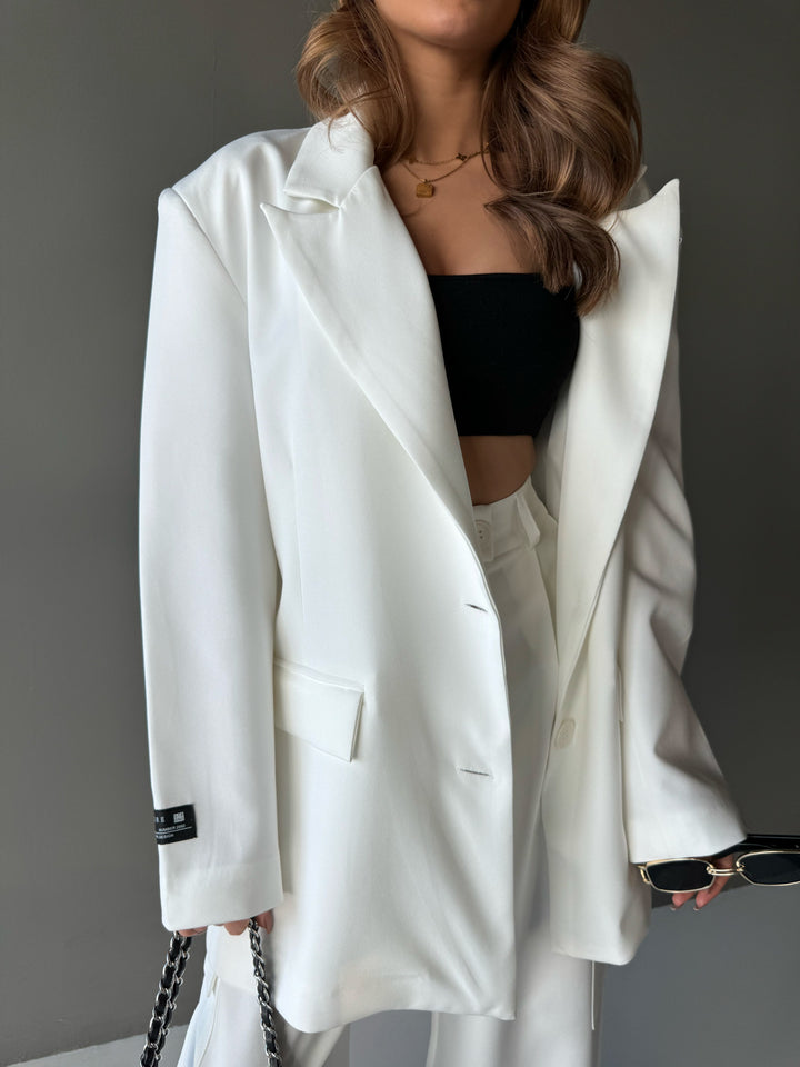 Basic Pocket Blazer - White