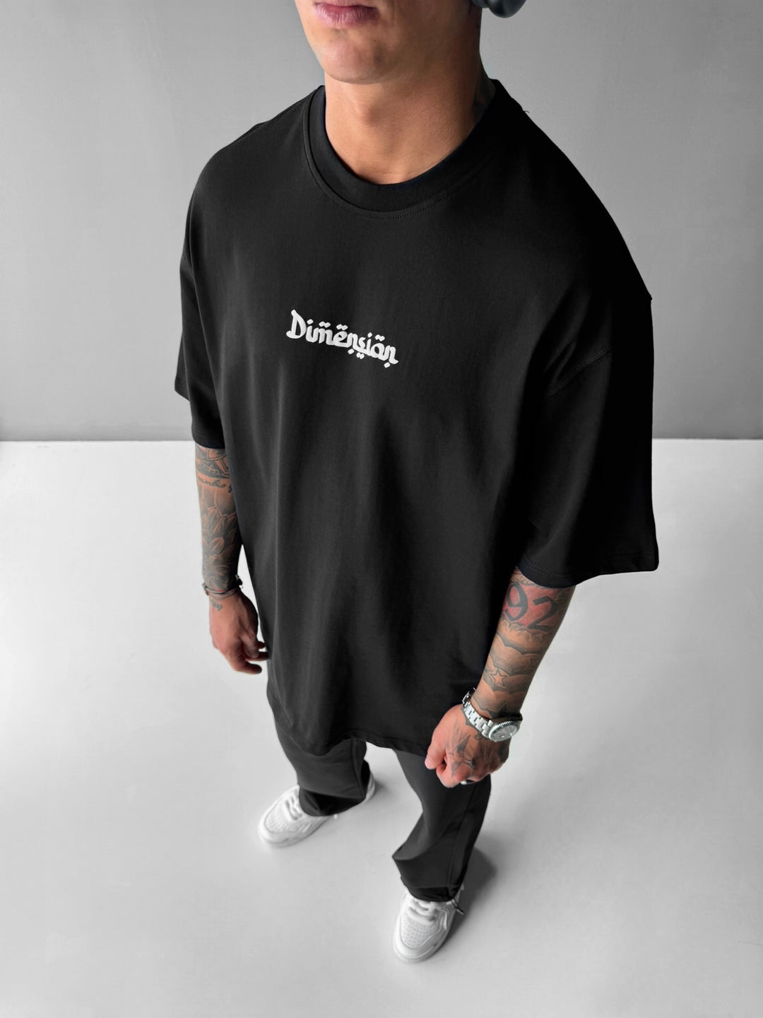 Oversize Dimenson T-shirt - Black and Turquoise