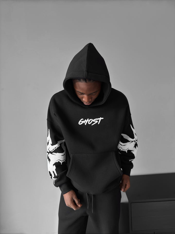 Oversize Ghost Hoodie - Black