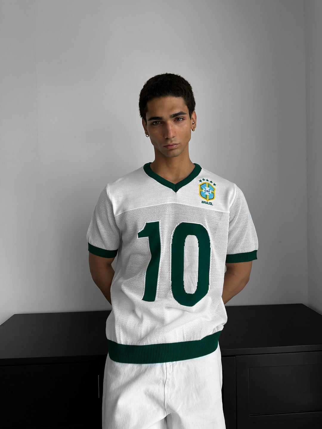 Oversize Brazil Knit T-shirt - White