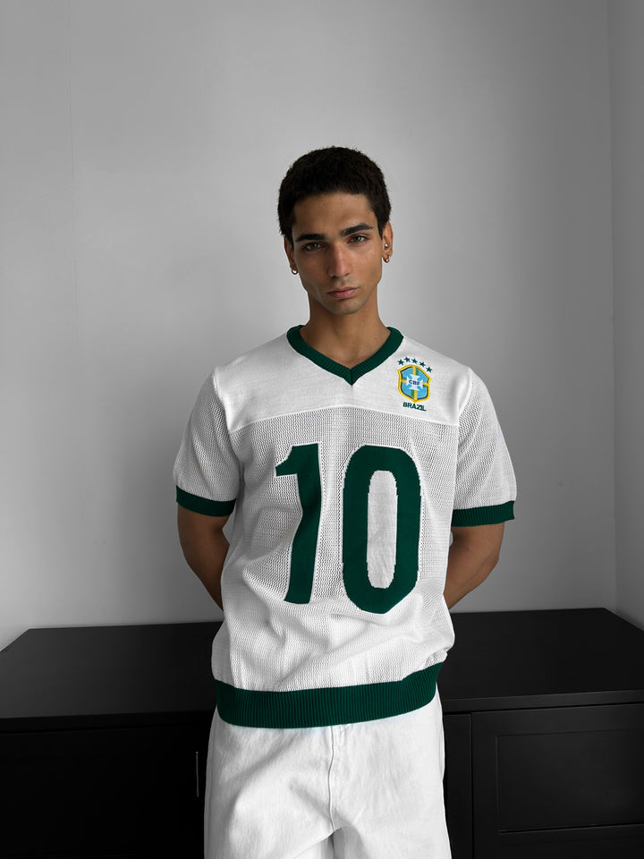 Oversize Brazil Knit T-shirt - White