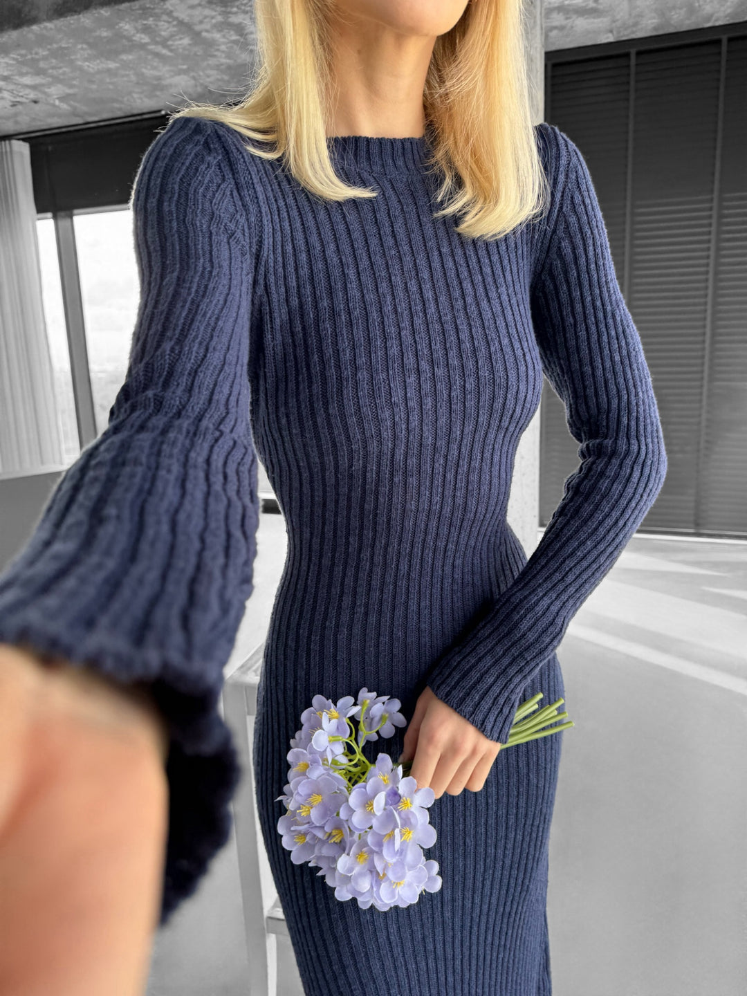 Maxi Knit Dress - Night Blue