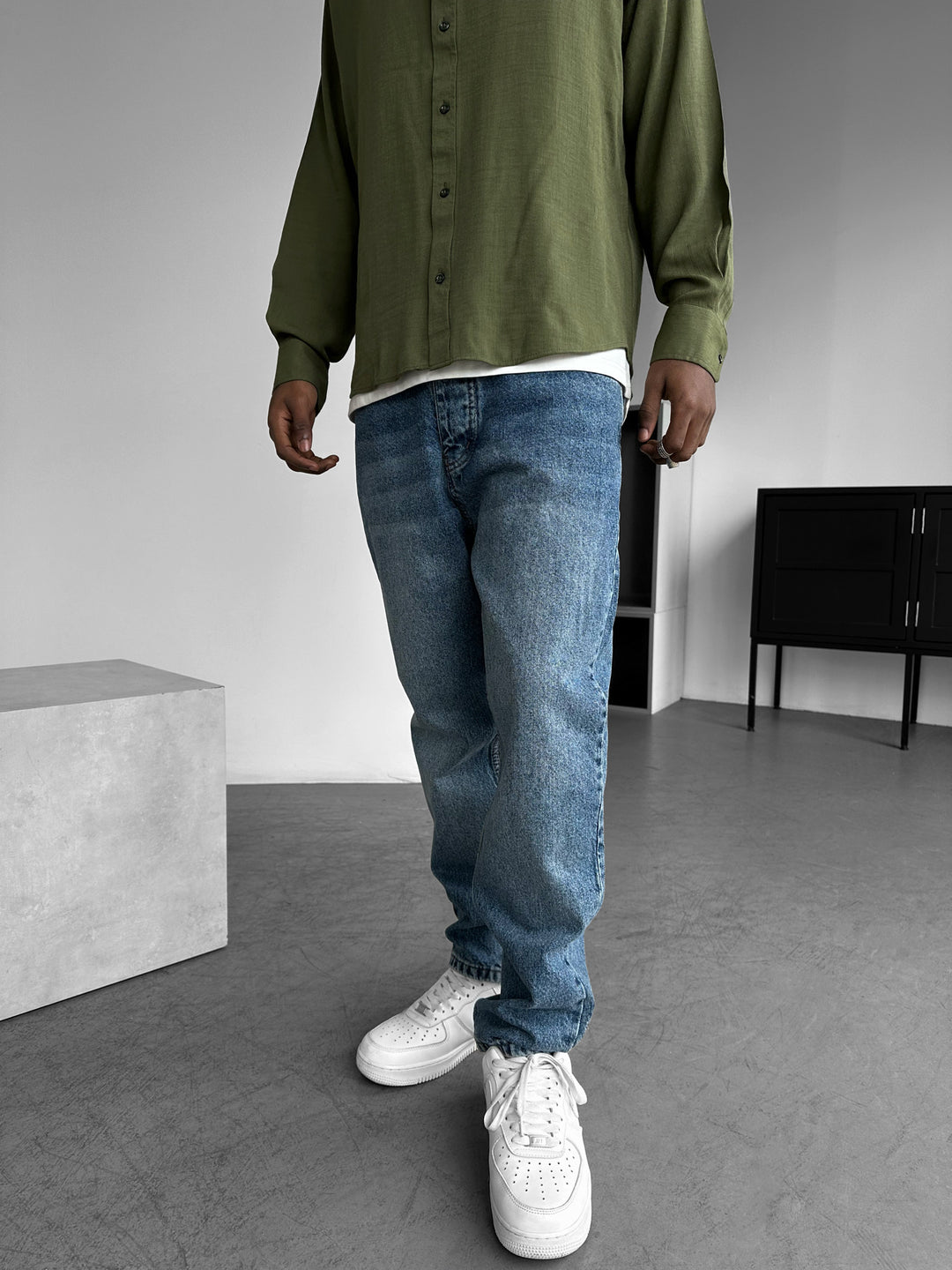 Boyfriend Fit Jeans - Blue