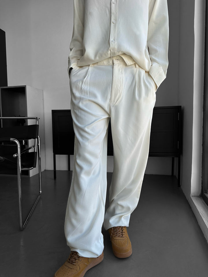 Baggy Tencel Trousers - Ecru