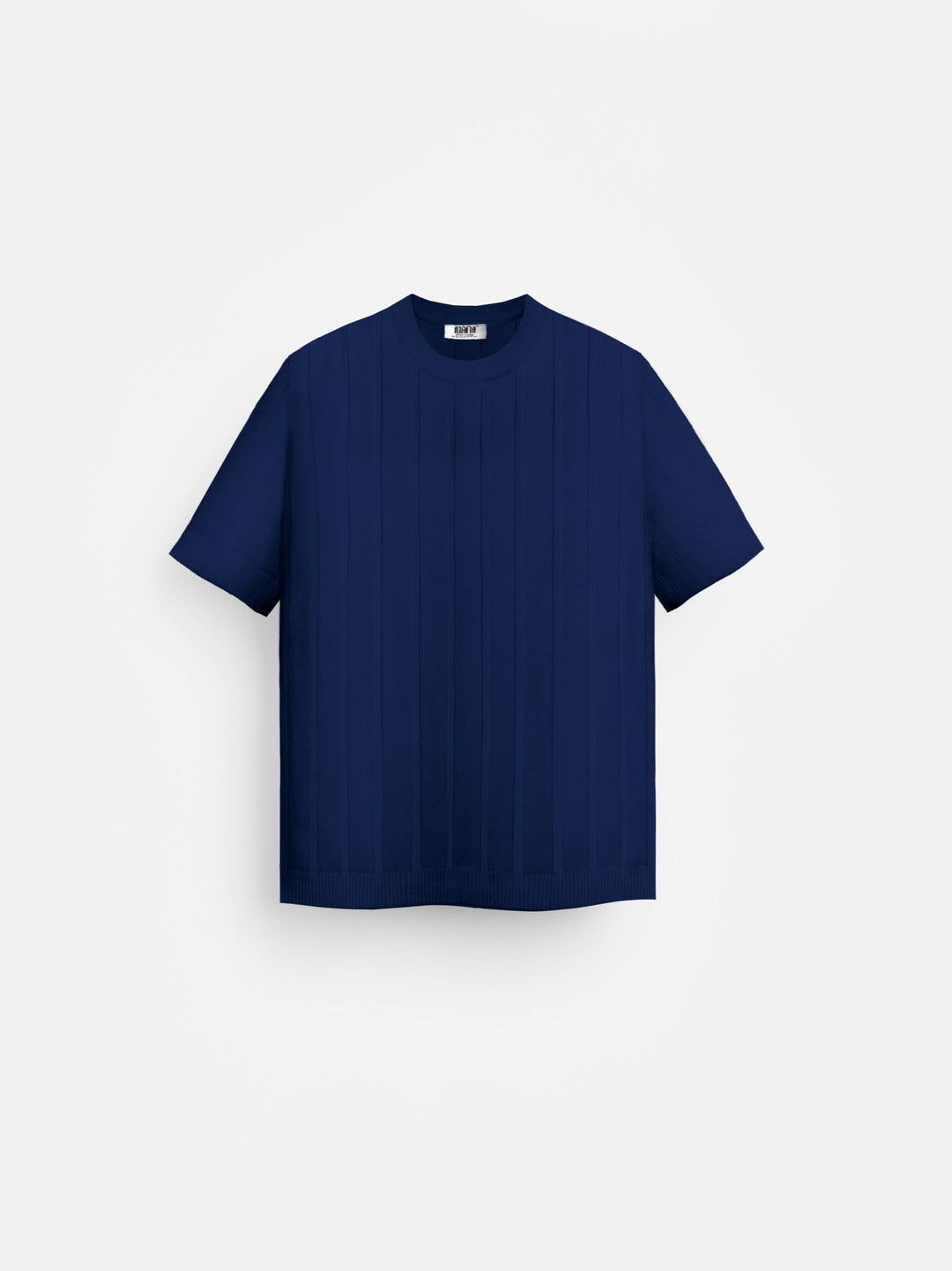 Oversize Wide Ribbed T-Shirt - Deep Blue