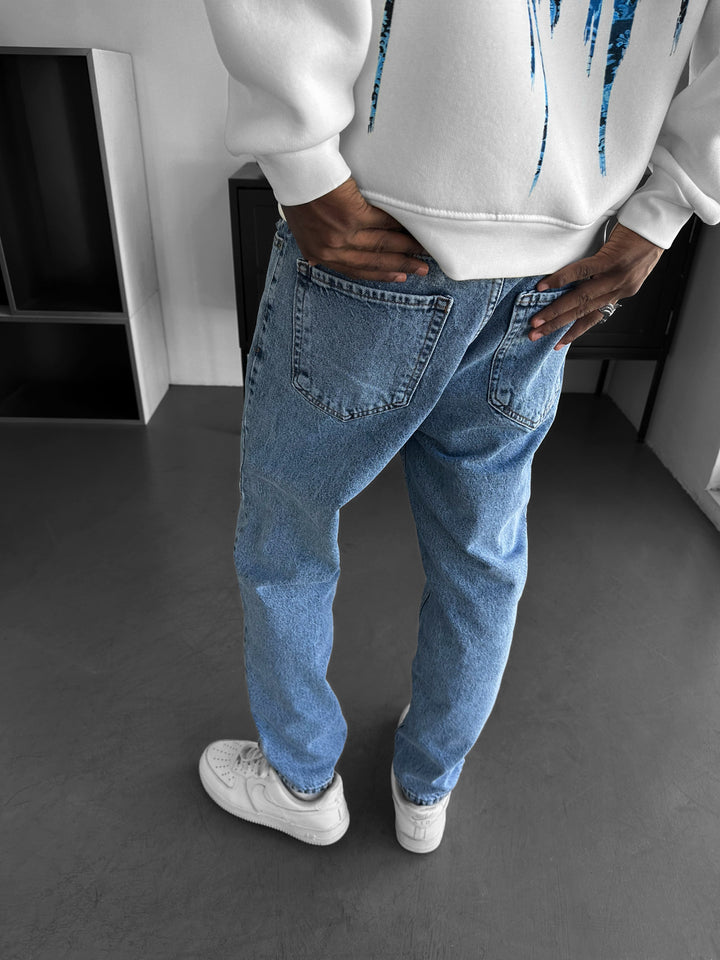 Baggy Torn Jeans - Light Blue
