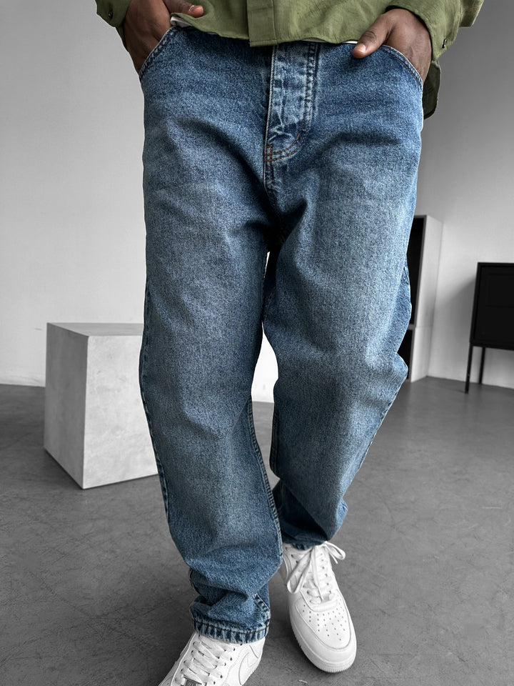 Boyfriend Fit Jeans - Blue