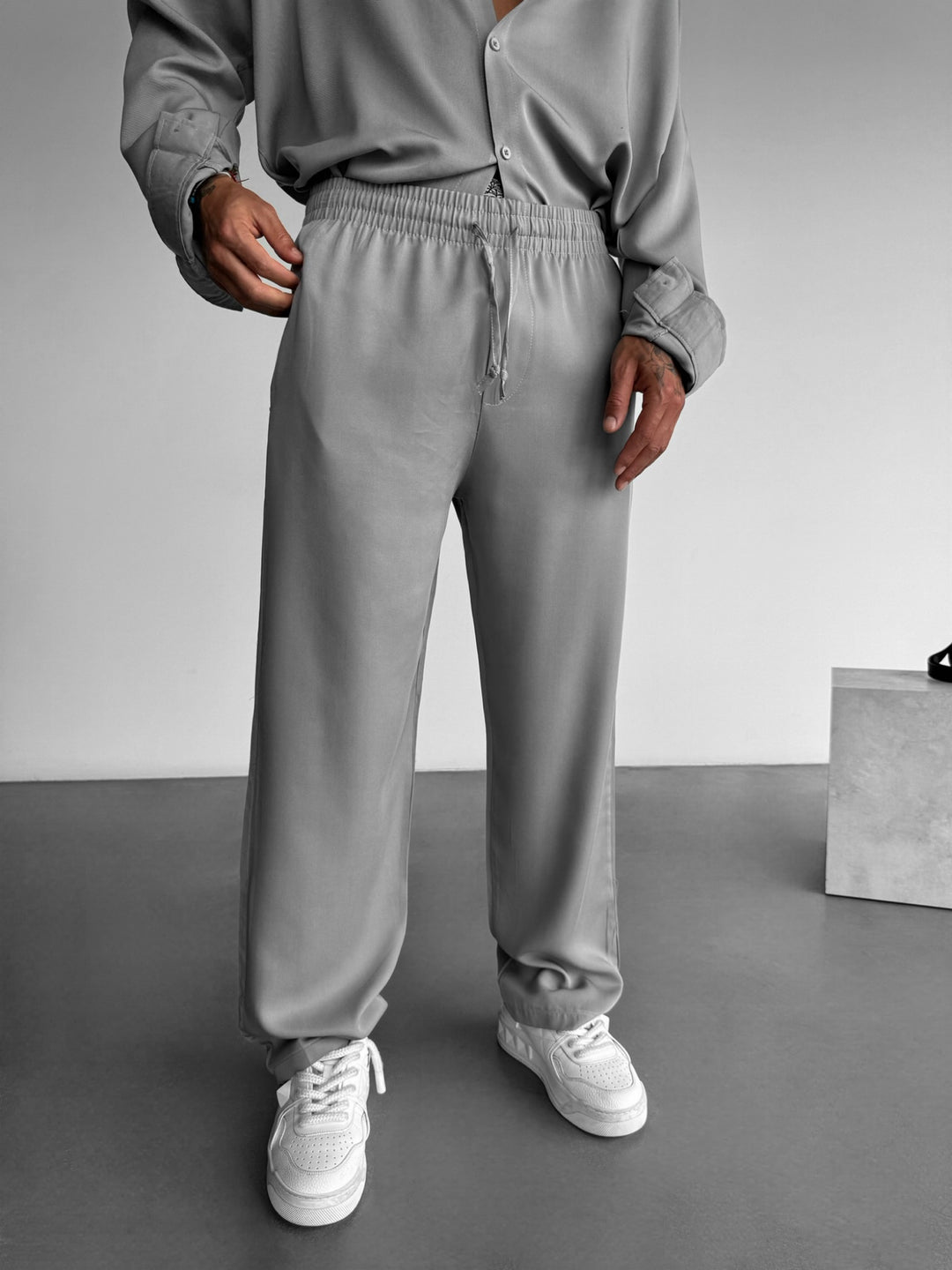 Baggy Tencel Trousers - Grey