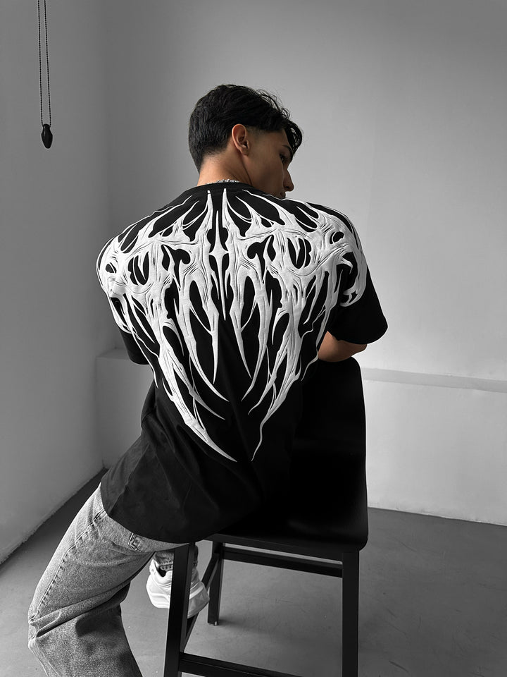 Oversize Mafia Tribal T-shirt - Black