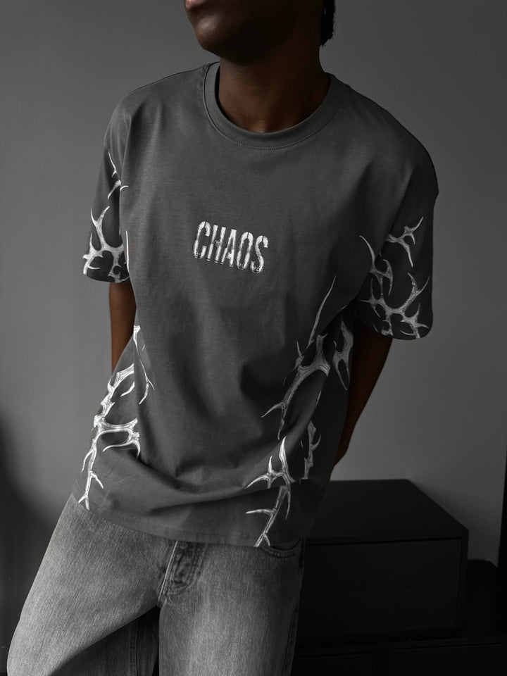 Oversize 'Chaos' T-Shirt - Anthracite