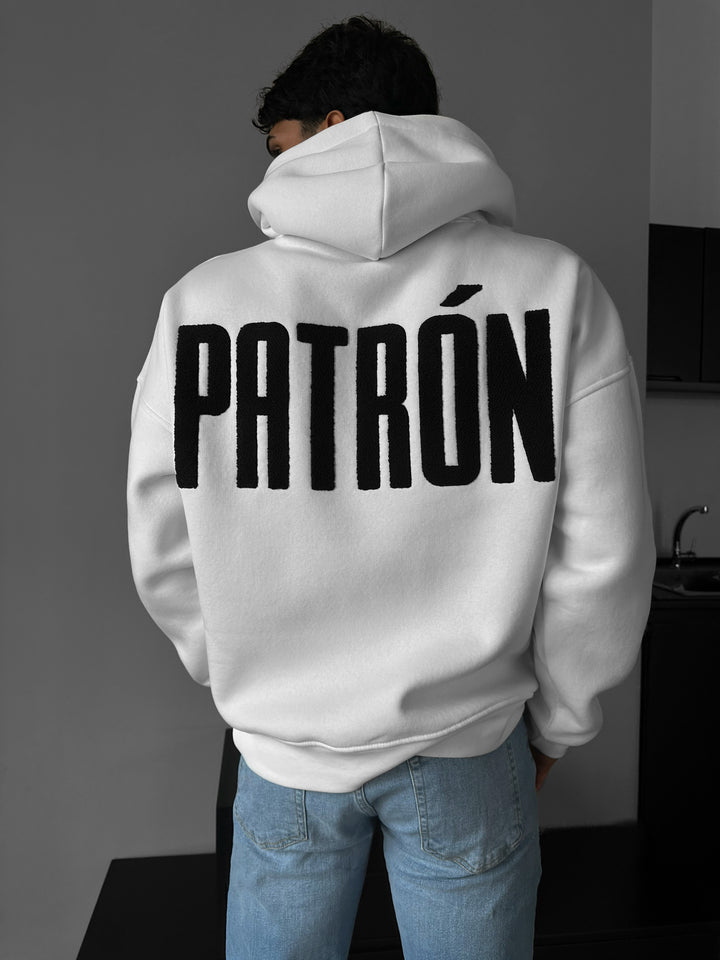 Oversize Detailed Patron Hoodie - Ecru