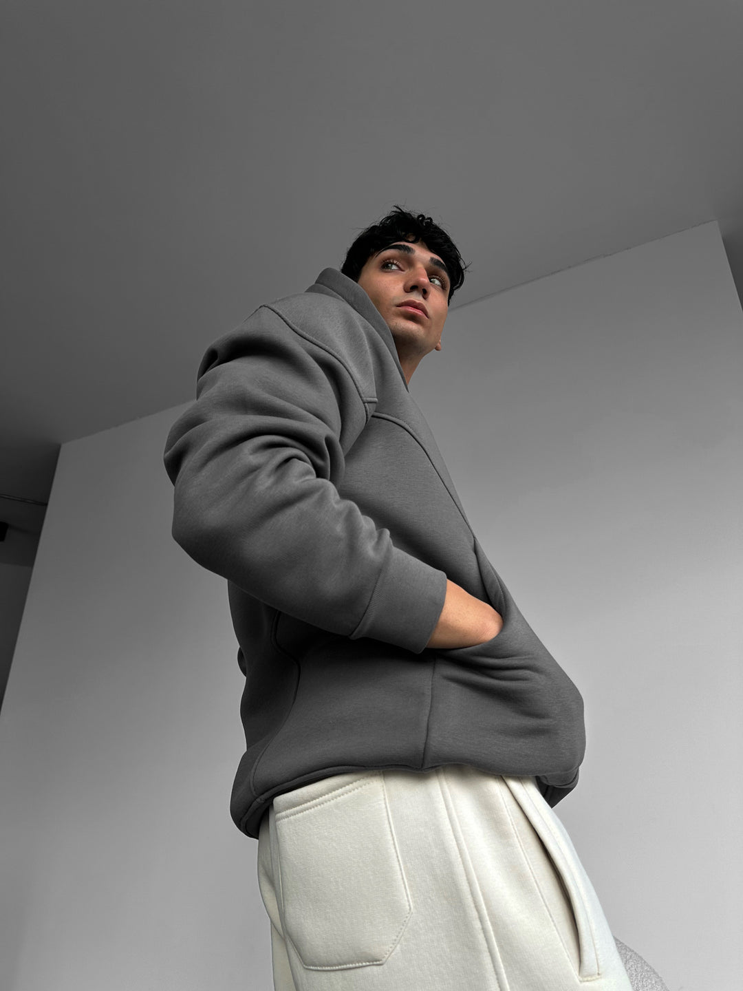 Oversize Stitches Hoodie - Anthracite