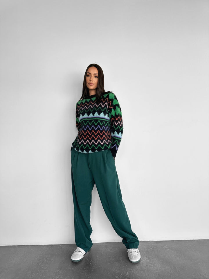 Textured Knit Sweater - Black