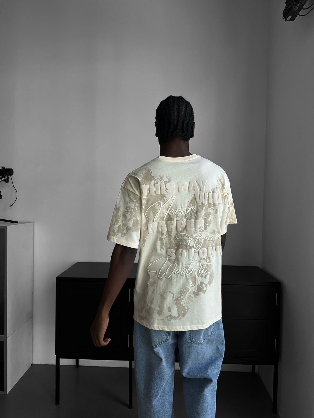 Oversize 'don’t waist it' T-Shirt - Antique White
