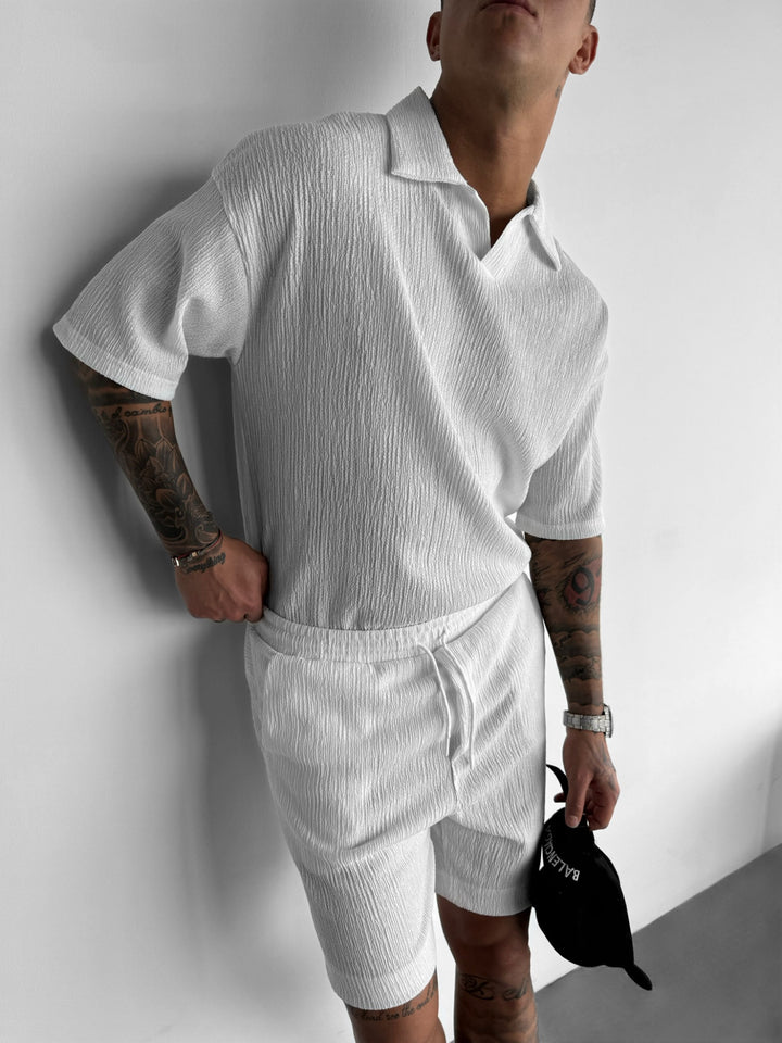 Regular Fit Crepe Polo T-shirt - White