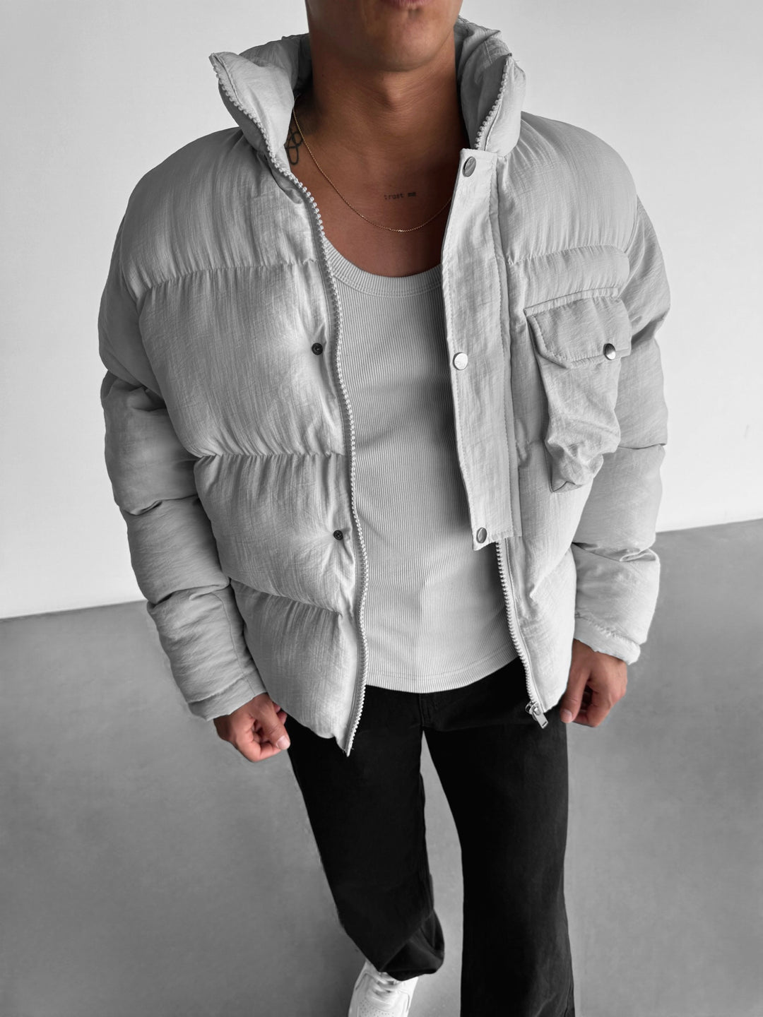 Oversize Soft Parachute Jacket - Grey