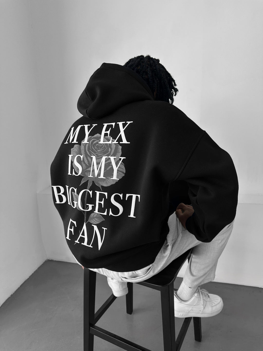 Oversize “EX” Hoodie - Black