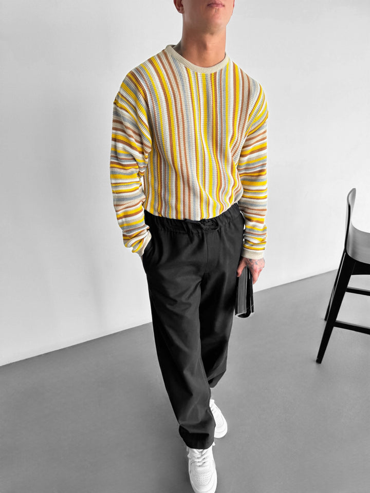 Thin Striped Sweater - Stone