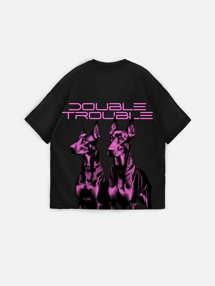 Oversize Double Trouble T-shirt - Black