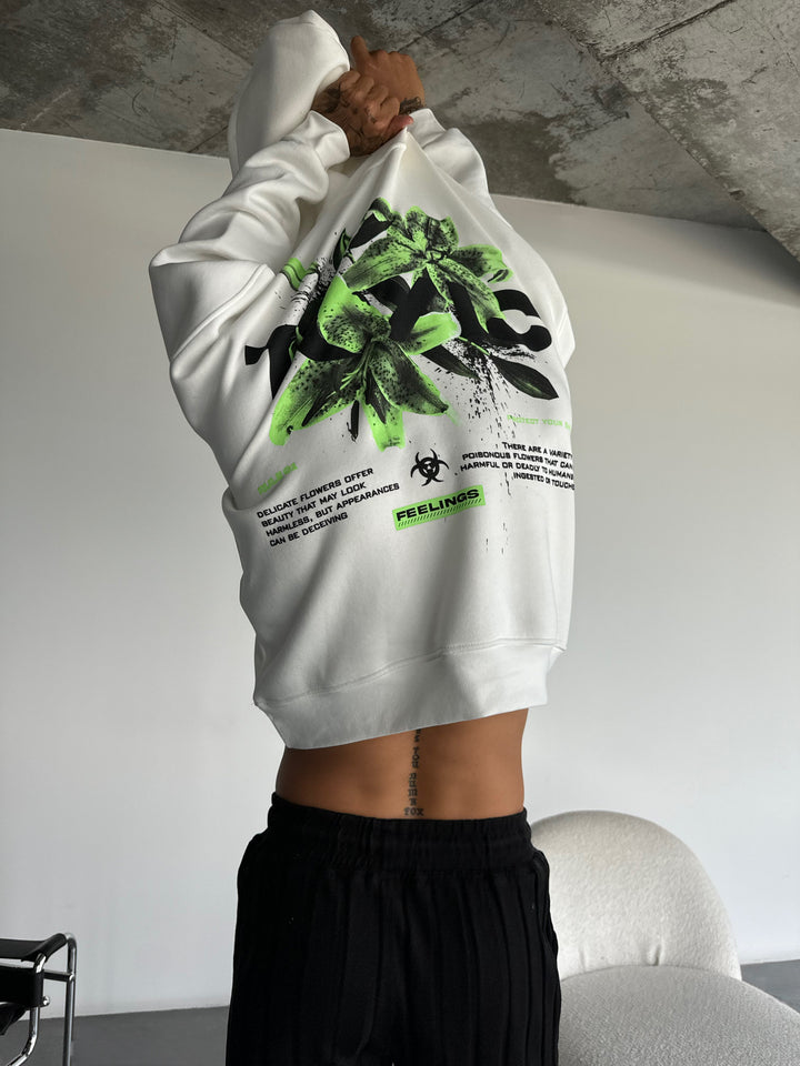 Oversize Toxic Hoodie - White