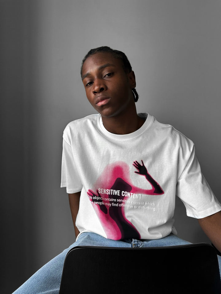 Oversize Sensitive Content T-Shirt - Ecru