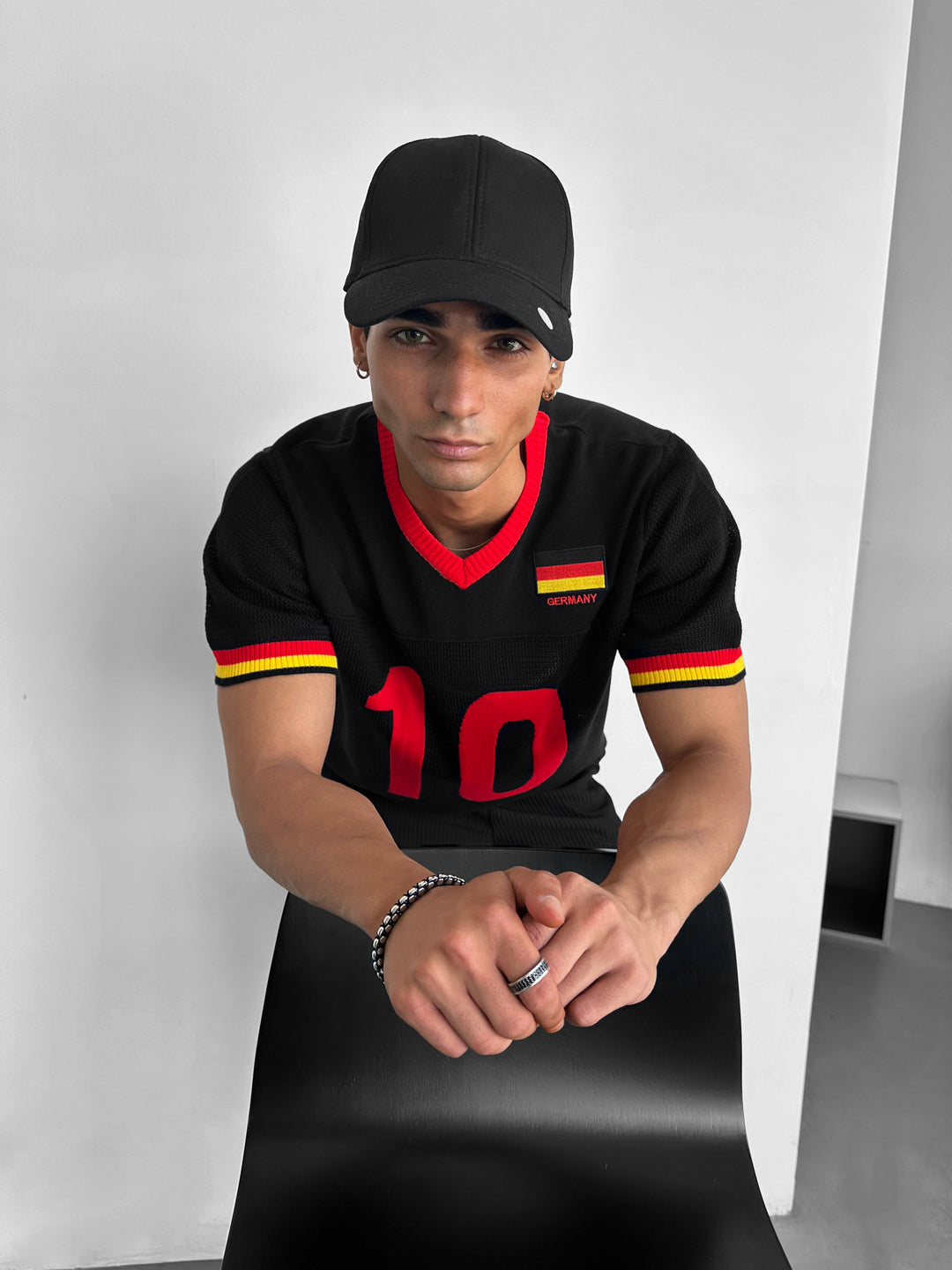 Oversize Germany Knit T-shirt - Black
