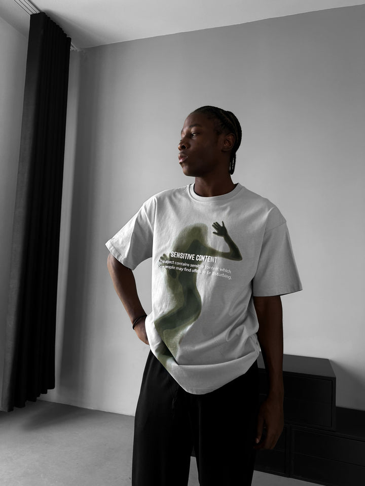 Oversize Sensitive Content T-Shirt - Grey