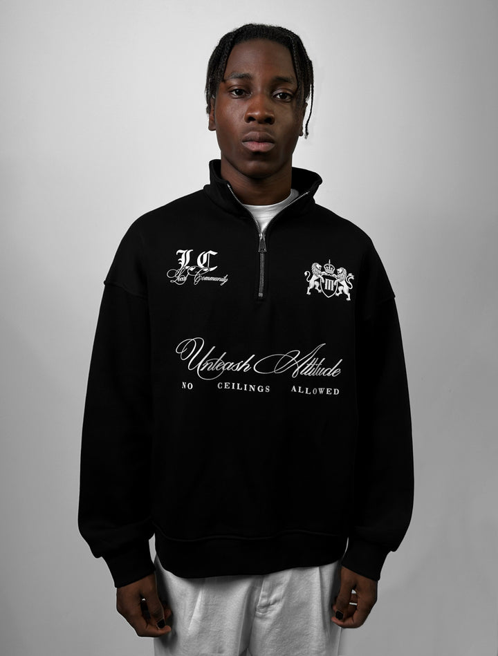 Oversize Half-Zip Local Sweatshirt - Black