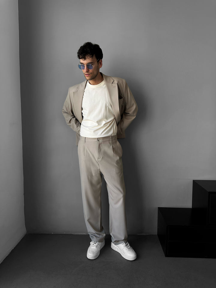 Oversize Tailored Suit - Beige