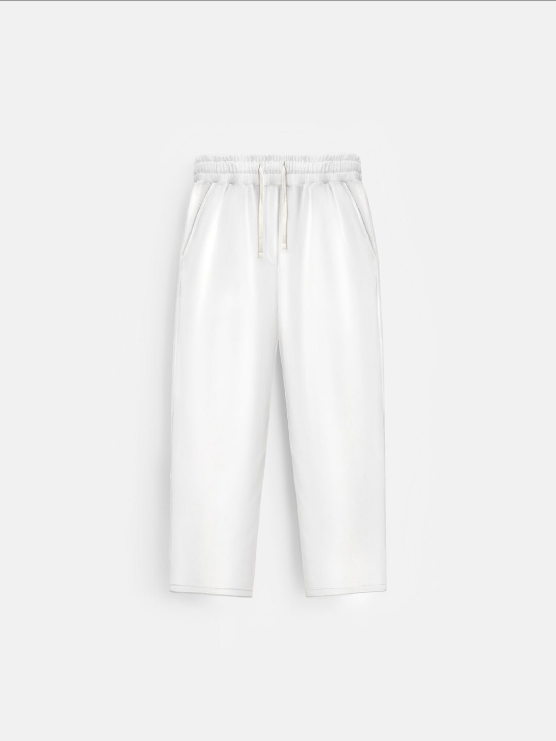 Loose Fit Velvet Trousers - White