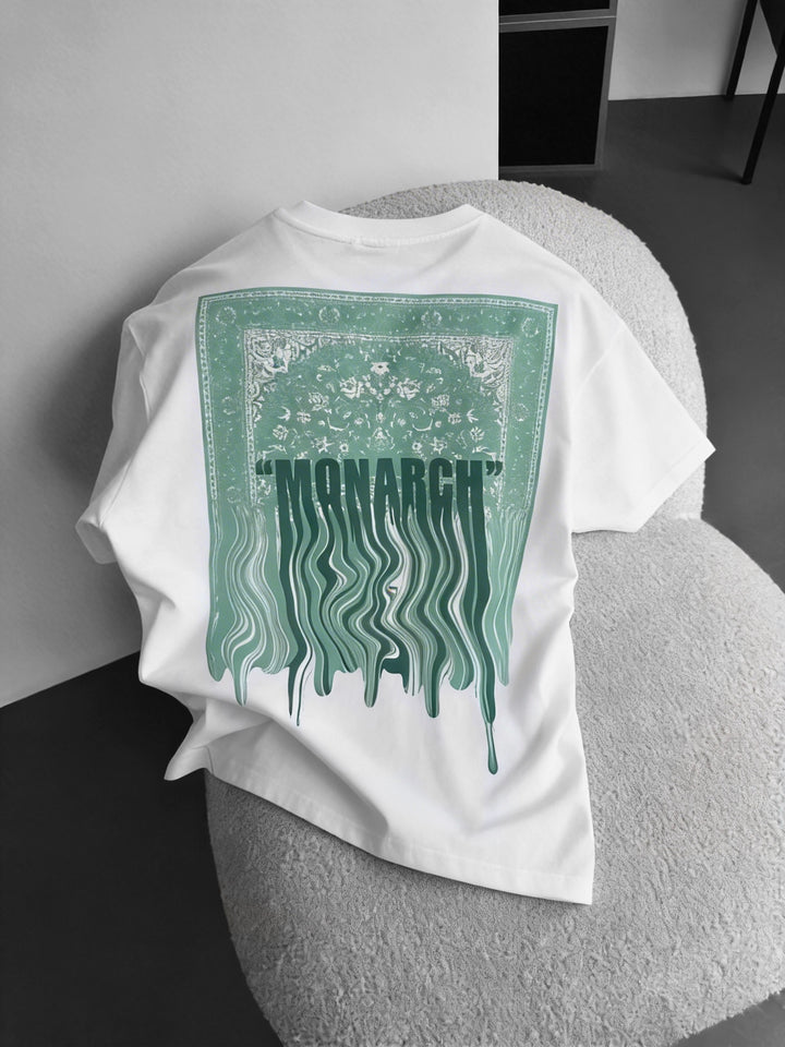 Oversize "Monarch" T-Shirt - Ecru and Green