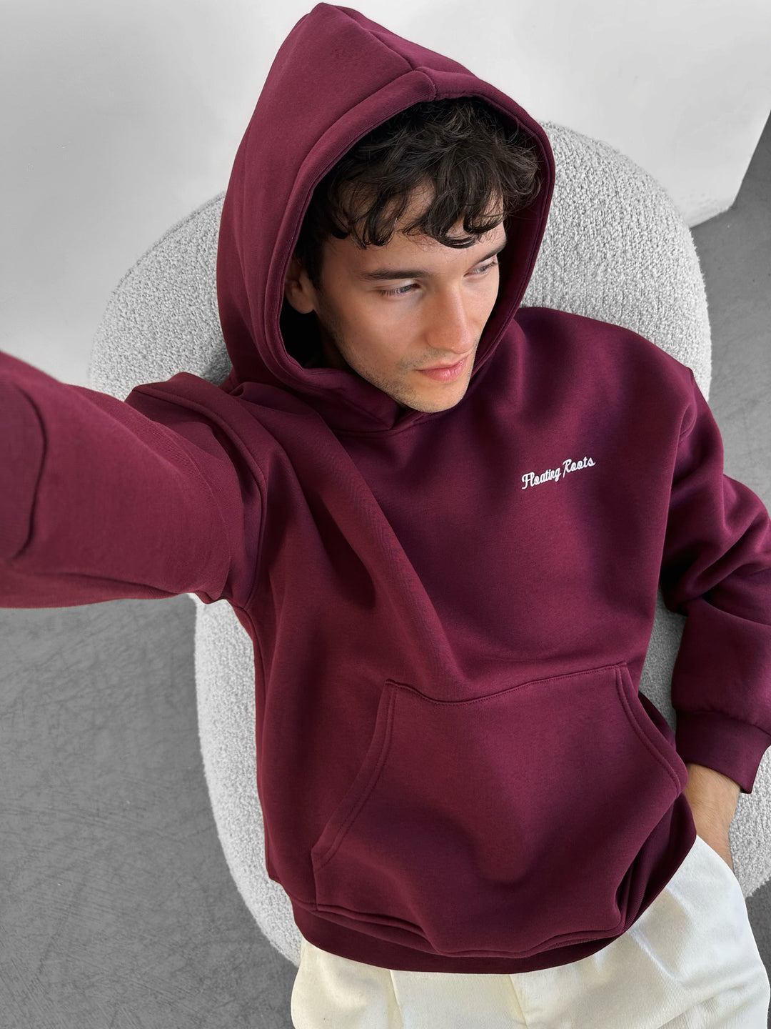 Oversize Floating Roots Hoodie - Bordeaux