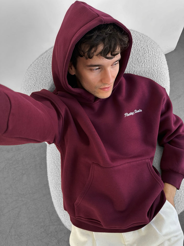 Oversize Floating Roots Hoodie - Bordeaux