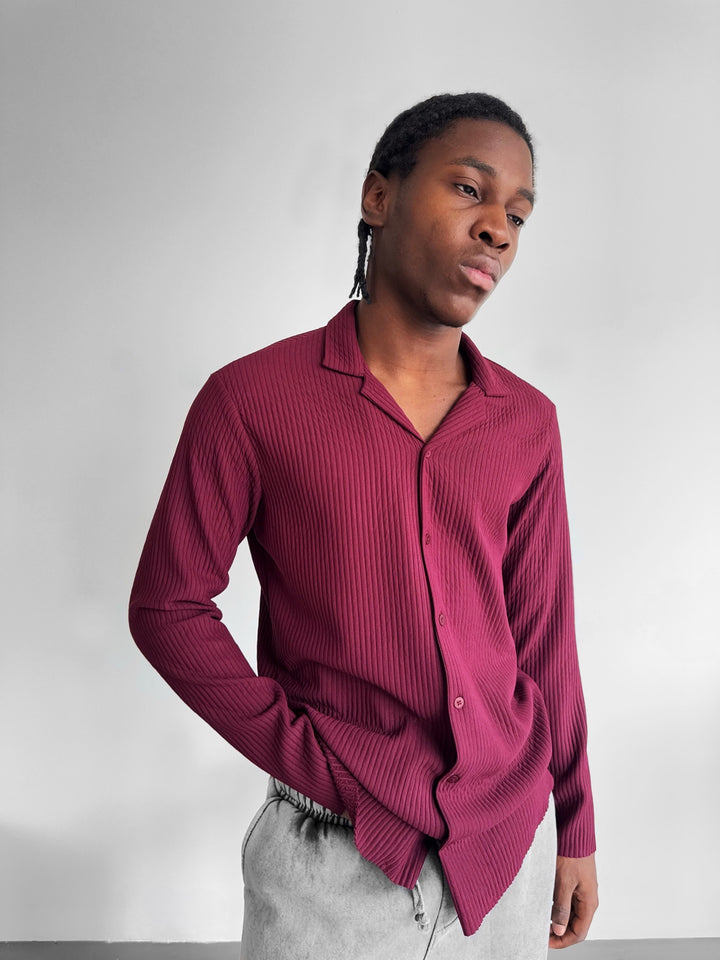 Oversize Ribbed Long Arm Shirt - Port Royale