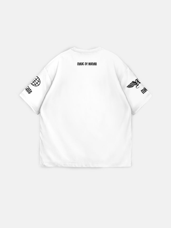 Oversize 'Made by Human' T-shirt - Ecru