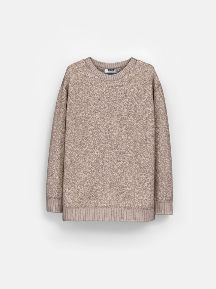 Oversize  Piquée Sweater - Brown