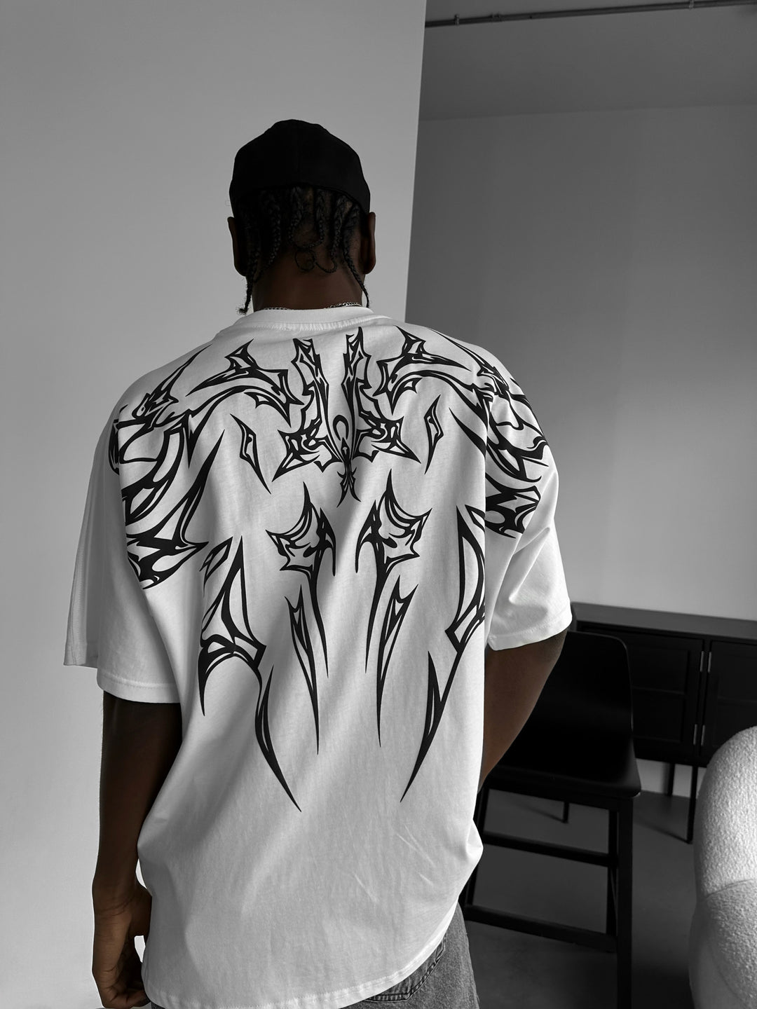 Oversize Mafia Tribal T-shirt - Ecru