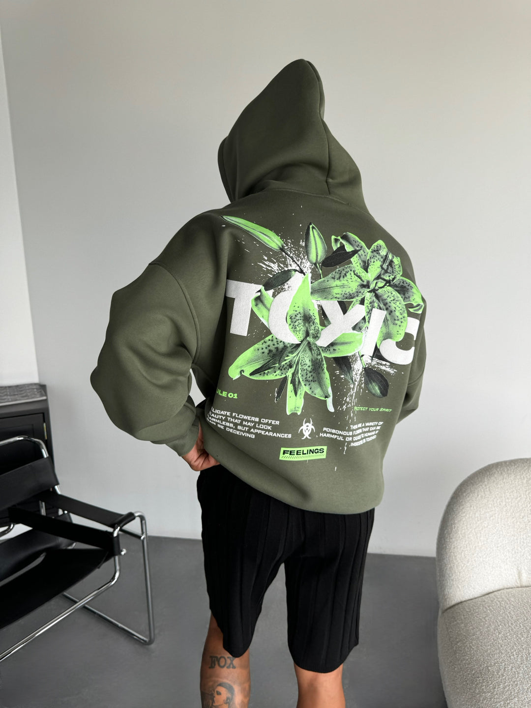 Oversize Toxic Hoodie - Four Leaf Clover