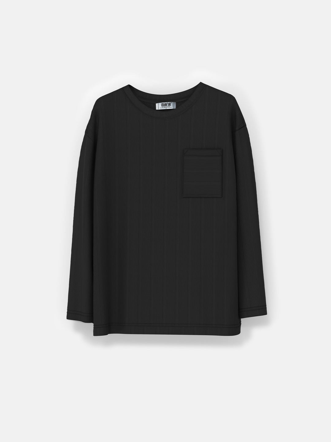 Regular Strip Pocket Sweater - Black