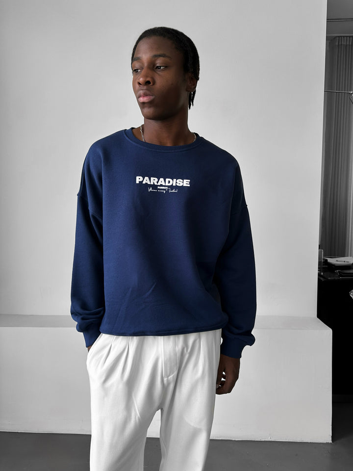 Oversize Paradise Sweater - Navy Blue