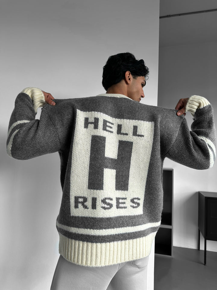 Oversize Knit Letter Sweater - Ecru