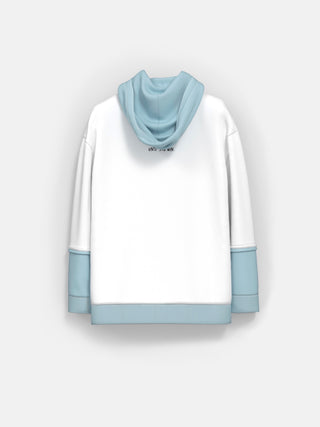 Oversize two color Hoodie - Babyblue