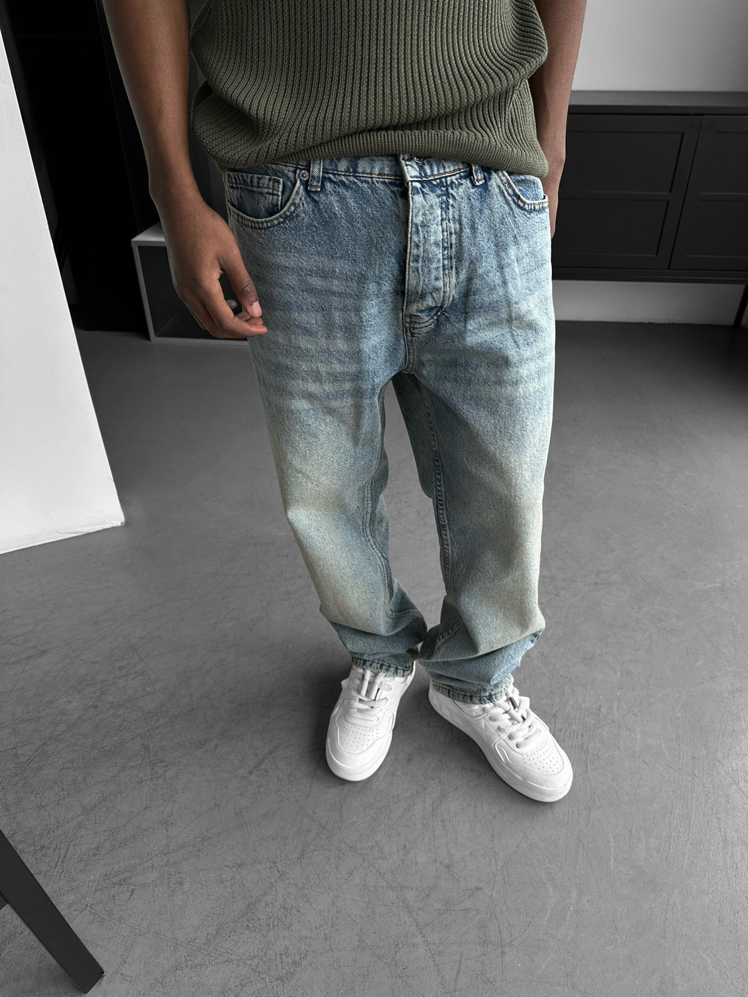 Boyfriend Fit Jeans - Dark Blue